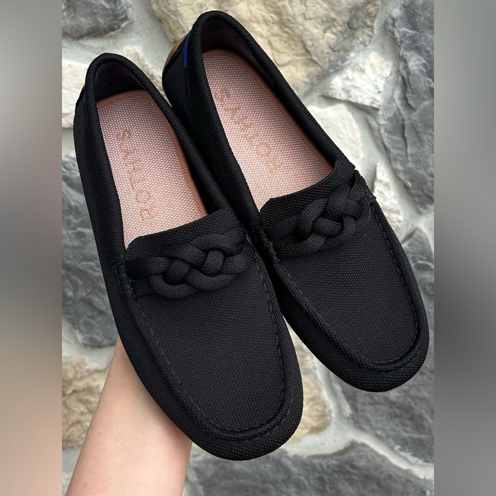 ***SOLD*** Rothy's The Braid Driver Black Loafers Womens Everyday Career Wear - Picture 5 of 11